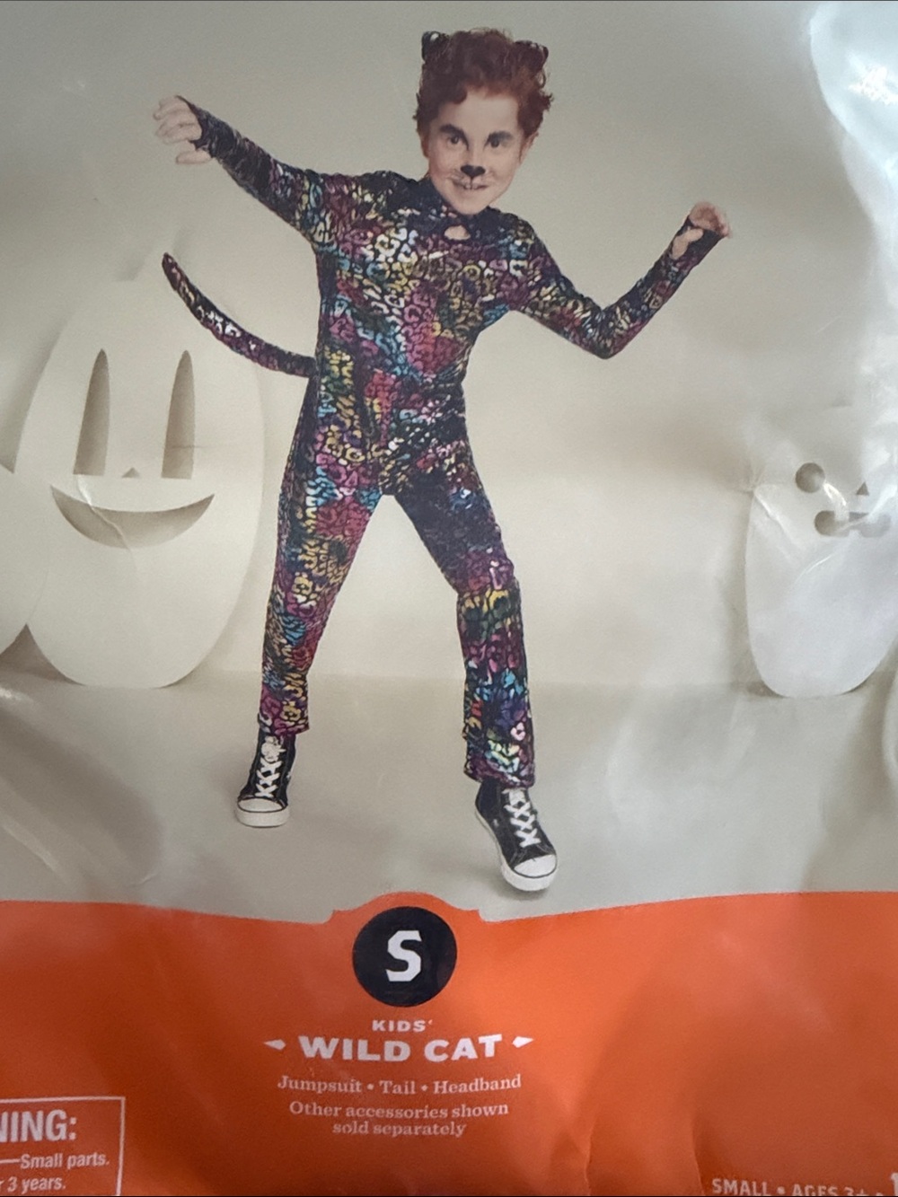 Kids Wild Cat Costume Jumpsuit - Multicolor